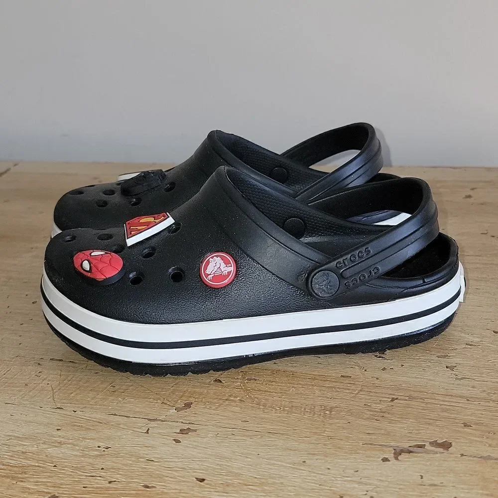Crocs Crocband Kids Classic Clog Slip On Slides Black Star Wars Size 12
